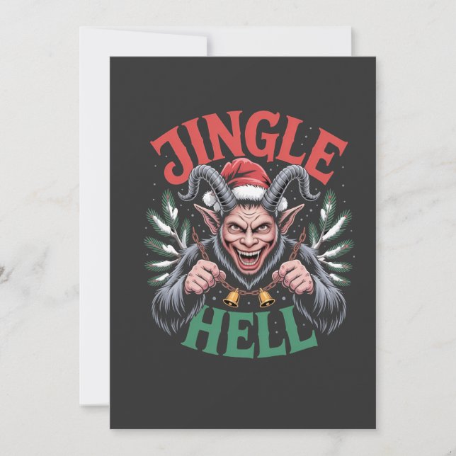 Invitation Jingle Enfer Noël Krampus Evil Noël (Devant)