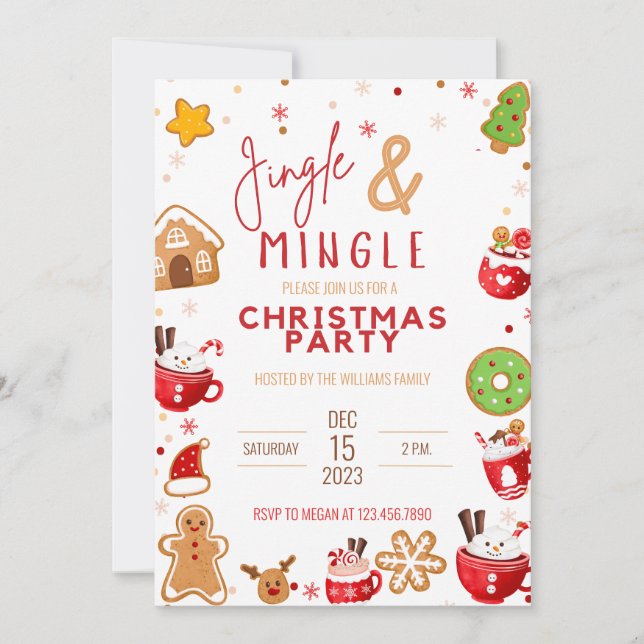 Invitation Jingle et Mingle Christmas Cookie Party (Devant)