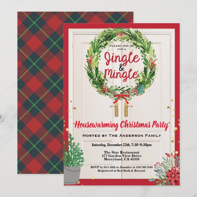 Invitation Jingle et Mingle Christmas Party open house (Devant / Derrière)
