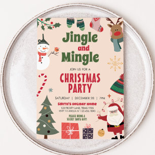 Invitation Jingle et Mingle Cute Fête de Noël