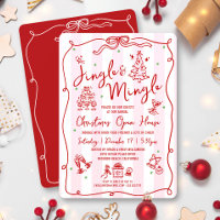 Jingle et Mingle Dessins à la Main Rouge Noël