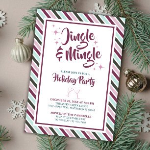 Invitation Jingle et Mingle Fête de Noël