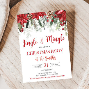 Invitation Jingle et Mingle Fête de Noël Berries