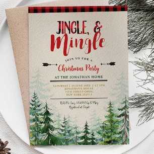 Invitation Jingle Et Mingle Fête De Noël Lumberjack