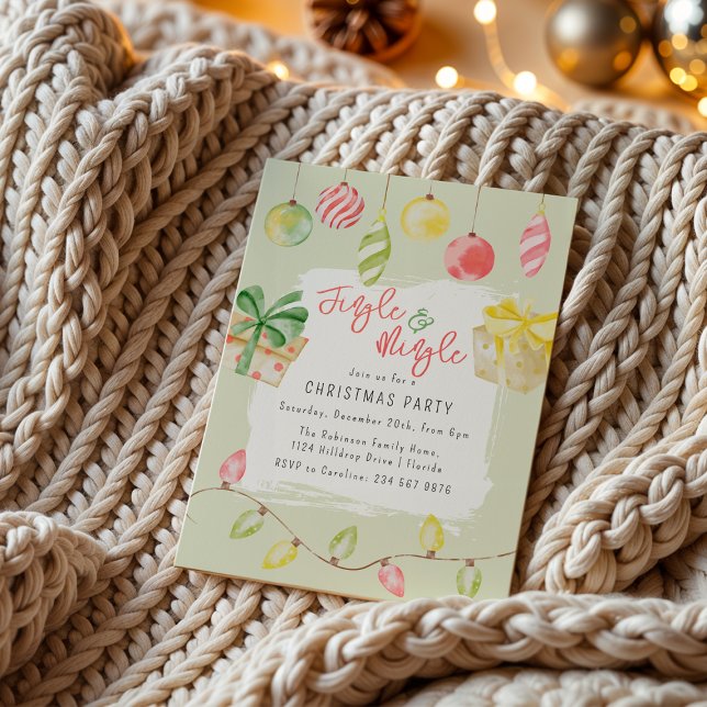 Invitation Jingle et Mingle Green Christmas Party (Créateur téléchargé)
