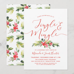 Invitation Jingle et Mingle Joyeux Mistletoe Noël