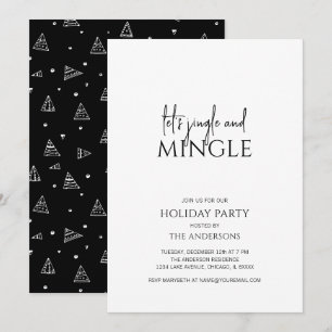 Invitation Jingle et Mingle minimaliste Fête de Noël