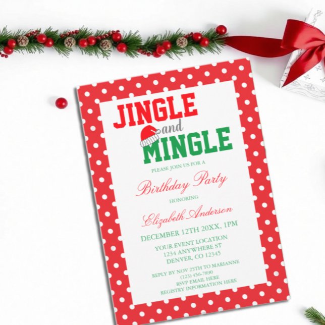 Invitation Jingle et Mingle Noël Anniversaire (Créateur téléchargé)