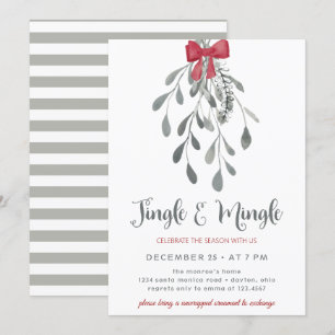 Invitation Jingle et Mingle sous le mistletoe Holiday