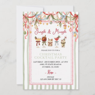 Invitation Jingle et Mingle Vert Sauge Paquet de Cocktail de
