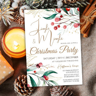 Invitation Jingle & Fête de Noël Elegant Moderne
