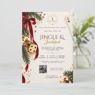 Invitation Jingle & Jackpot Casino d'entreprise avec logo et