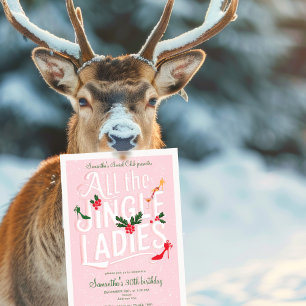 Invitation Jingle Ladies Night Out Moderne Pink Pastel Holida