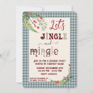 Invitation Jingle & mêler plaid fête de vacances entreprise
