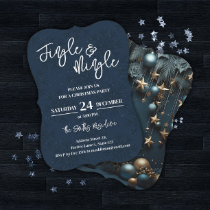 Invitation Jingle & Mingle Blue Christmas Party
