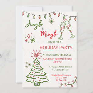 Invitation Jingle & Mingle Fête de Noël