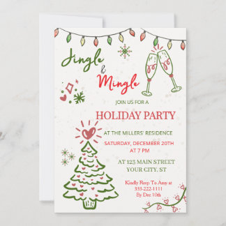 Invitation Jingle & Mingle Fête de Noël