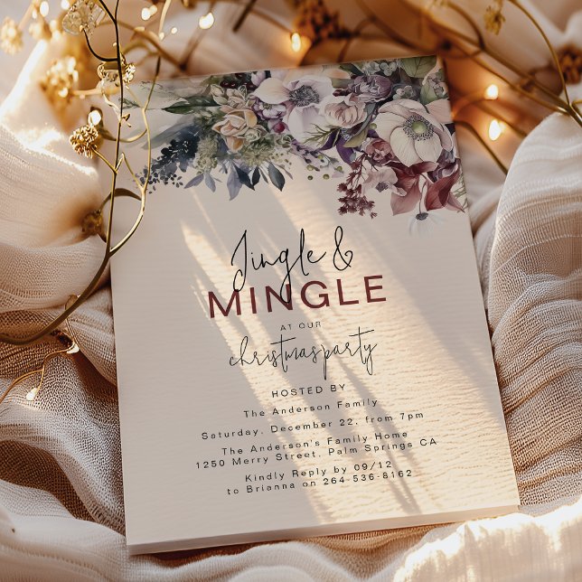 Invitation Jingle & Mingle Fête Florale d'Hiver de Noël (Créateur téléchargé)