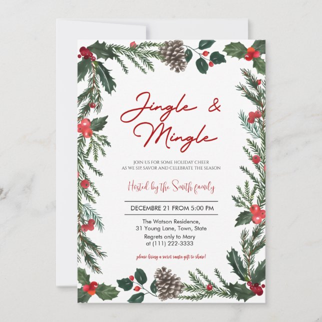 Invitation Jingle & Mingle Holiday Christmas   (Devant)