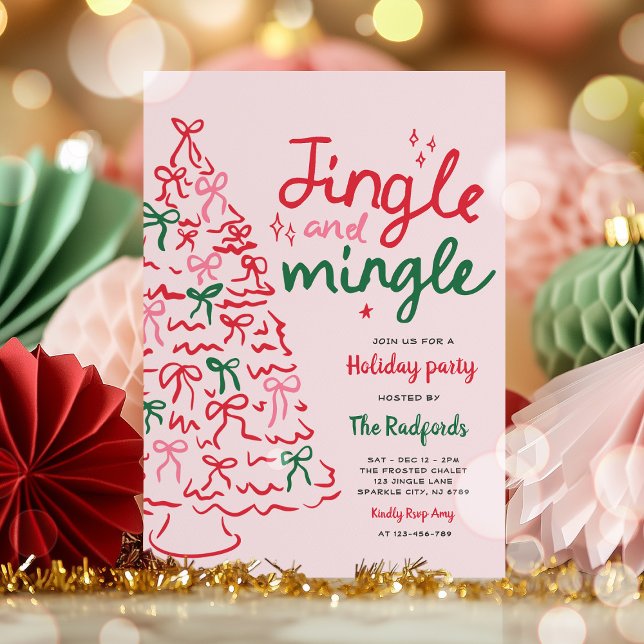 Invitation Jingle & Mingle Main Drake Fête de Noël (Créateur téléchargé)
