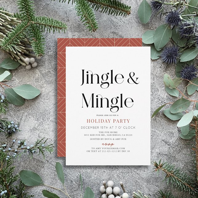 Invitation Jingle & Mingle Mini Noël Fête de Noël (Créateur téléchargé)