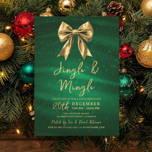 Invitation Jingle Mingle Noël Or Arc Argent Vert