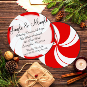 Invitation Jingle & Mingle Peppermint Christmas Invite
