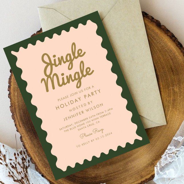 Invitation Jingle Mingle Rétro Noël (Créateur téléchargé)