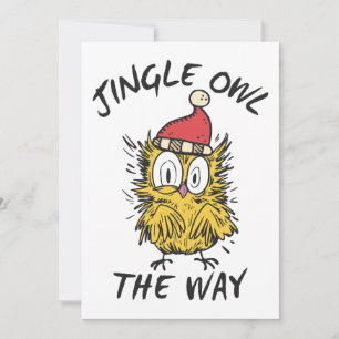 Invitation Jingle Owl en chemin Funny Père Noël Owl