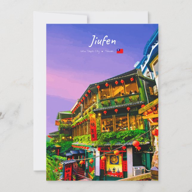 Invitation Jiufen, Taïwan - Ancienne Maison de Thé (Devant)