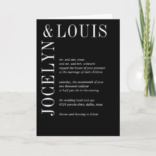 Invitation Jocelyn Black Mariage moderne