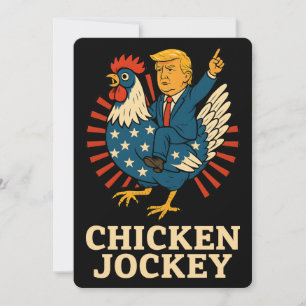 Invitation Jockey de poulet Trump Mème amusant
