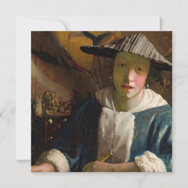 Invitation Johannes Vermeer - Fille avec une Flûte (Devant)