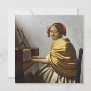 Invitation Johannes Vermeer - Jeune femme assise à Virginal
