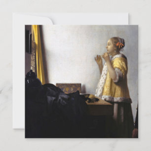 Invitation Johannes Vermeer - Jeune femme avec collier perle
