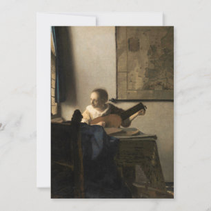 Invitation Johannes Vermeer - Jeune femme avec un trait
