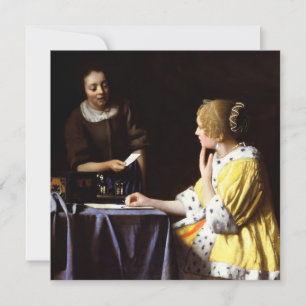 Invitation Johannes Vermeer - Maîtresse et domestique
