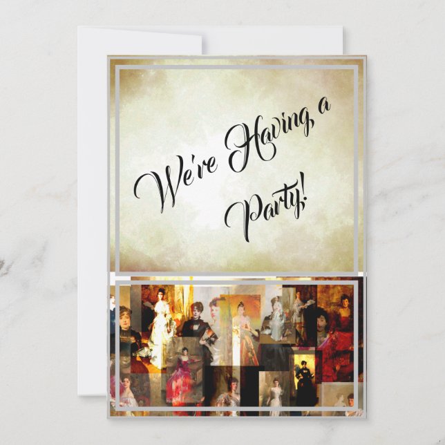 Invitation John Singer Sargent Collage de portrait de dame él (Devant)