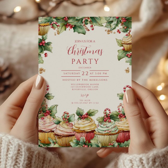 Invitation Joie de Gâteau de Fête de Noël (Créateur téléchargé)