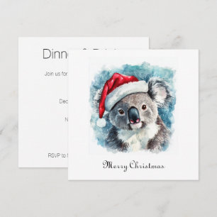 Invitation Joie de Noël australienne, ours koala personnalisé