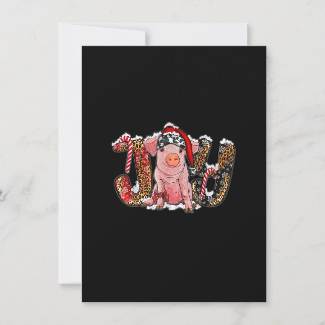 Invitation Joie de Noël avec le cochon Joyeux Noël_1 (Devant)