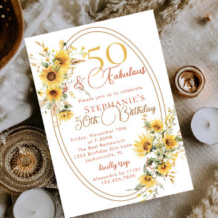 Invitation Joie de Tournesols 50 & Incroyable 50e Anniversair
