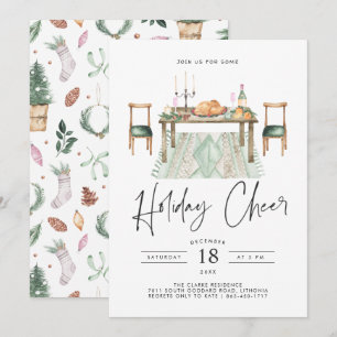 Invitation Joie des Fêtes   Soirée de Noël pour le dîner