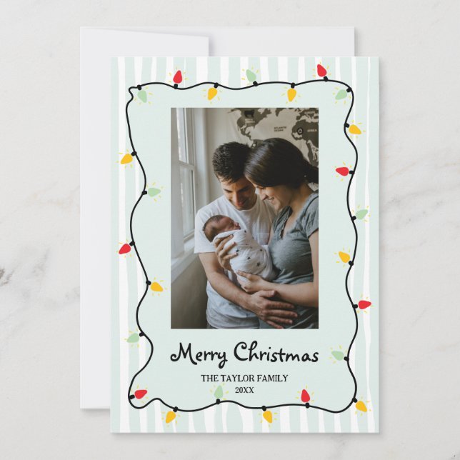 Invitation Joie photo Whimsical Joyeux Noël (Devant)