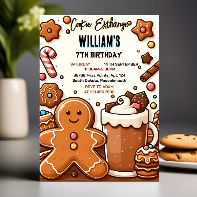 Invitation Joignez-vous à la nourriture mignonne Kids Cookie  (Créateur téléchargé)