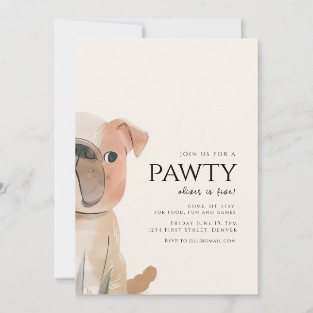 Invitation Joignez-vous à nous pour un thème de chien de taur (Devant)