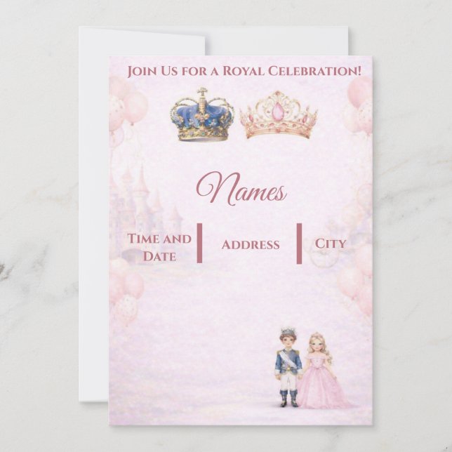 Invitation Join us for a Royal Celebration Birthday Invites (Devant)