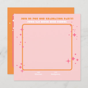 Invitation Joint Hippie Photo Graduation Party 2 personne