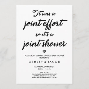 Invitation Joint mixte de douche d'invitation de baby shower