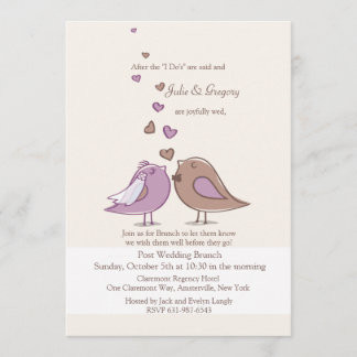 Invitation jointe de brunch de lavande de mariage